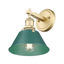 Golden 3306-BA1 BCB-GN - Yep by Golden Lighting Orwell 1-light Vanity in Brushed Champagne Brass and Pine Green shade